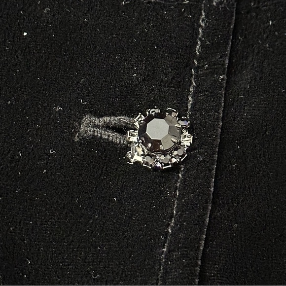 Ralph Lauren Vintage Womens Size M Black Crushed Velvet Rhinestone Button Jacket - Picture 8 of 13